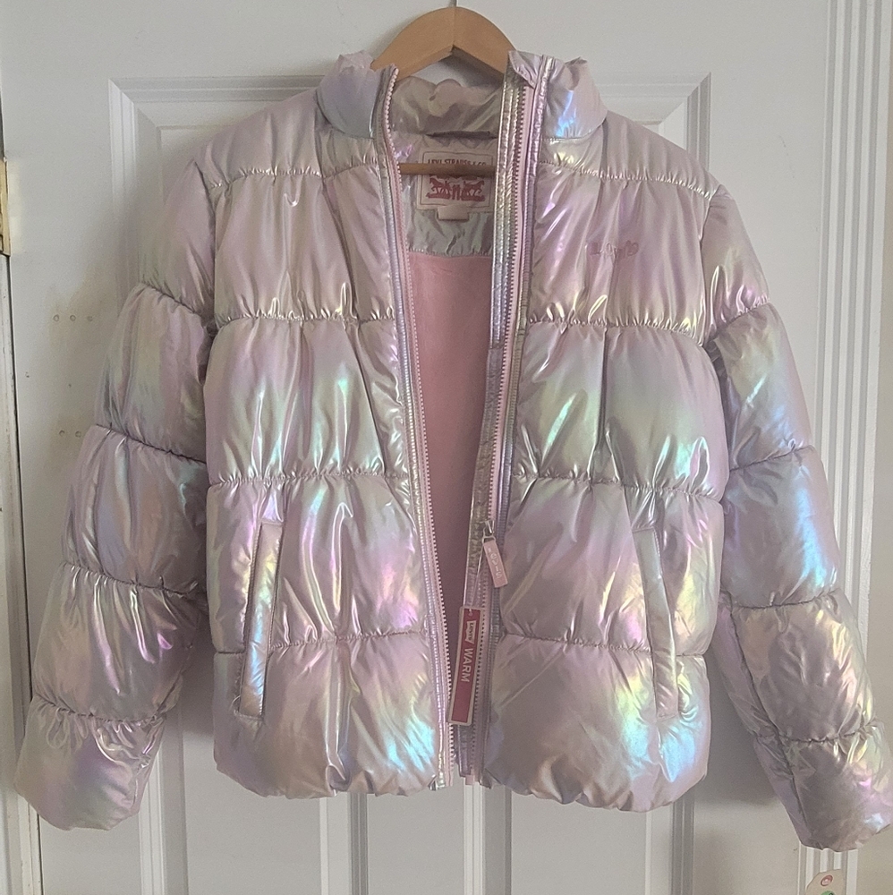 Levi's Shimmering Pink Puffer Jacket for Kids